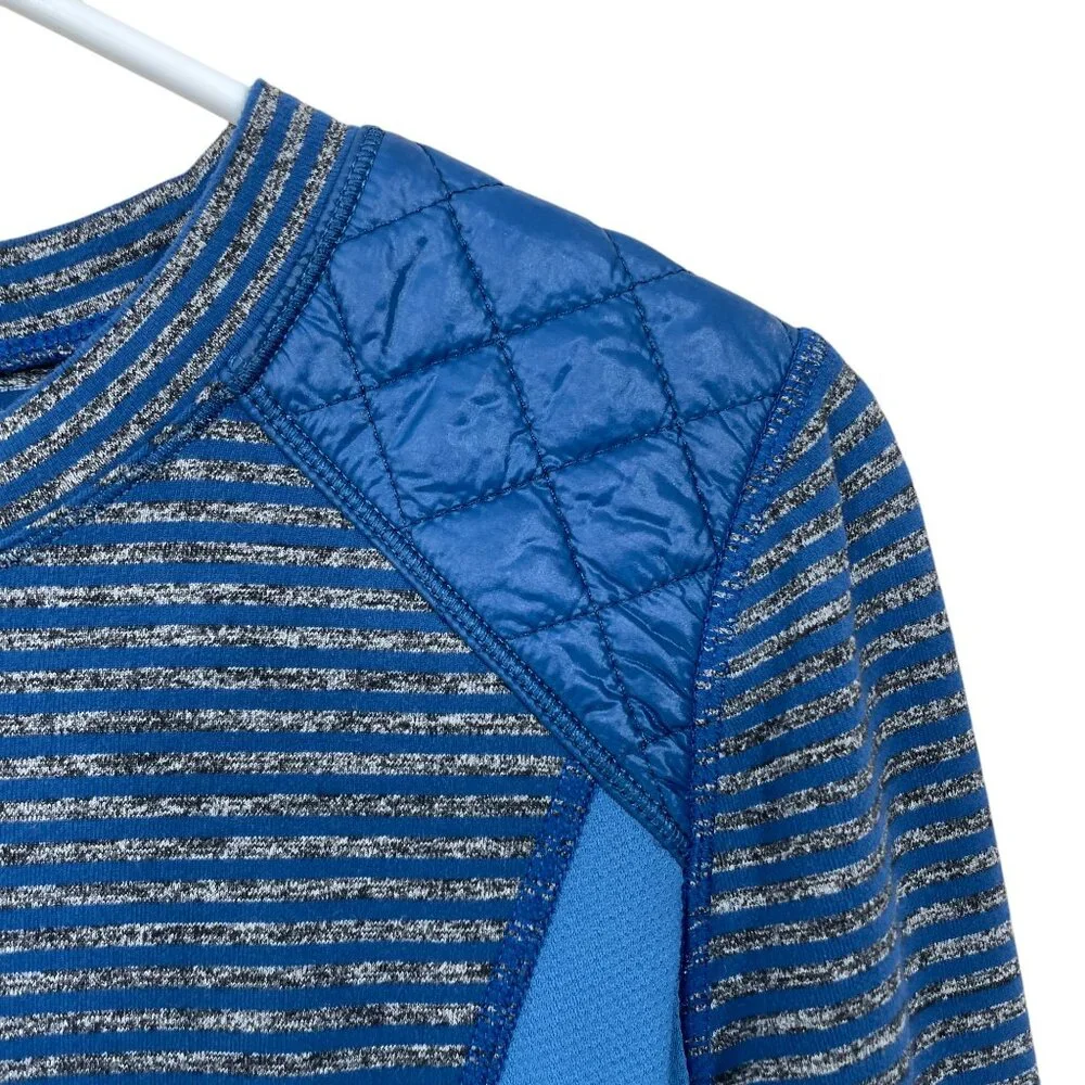 Lululemon Run: Ice Queen Size 6 Long‎ Sleeve Slope Stripe Limitless Blue Top